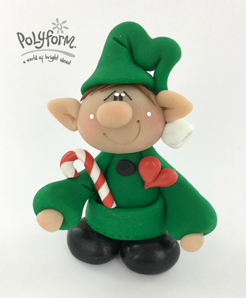 Premo! Christmas Elf with Candy Cane in his Front Pocket