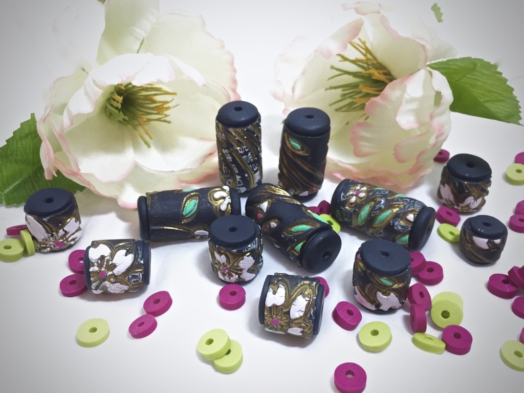 Faux Cloisonne Beads