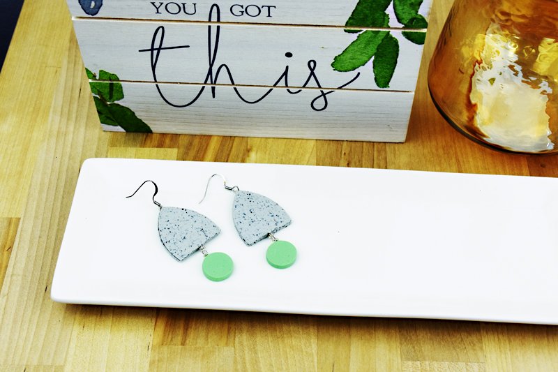 Sculpey Original® Granite Modern Drop Earrings