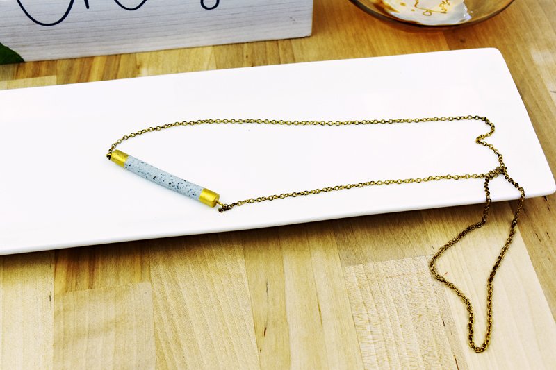 Original Sculpey® Granite Bar Pendant with Gold Finishes