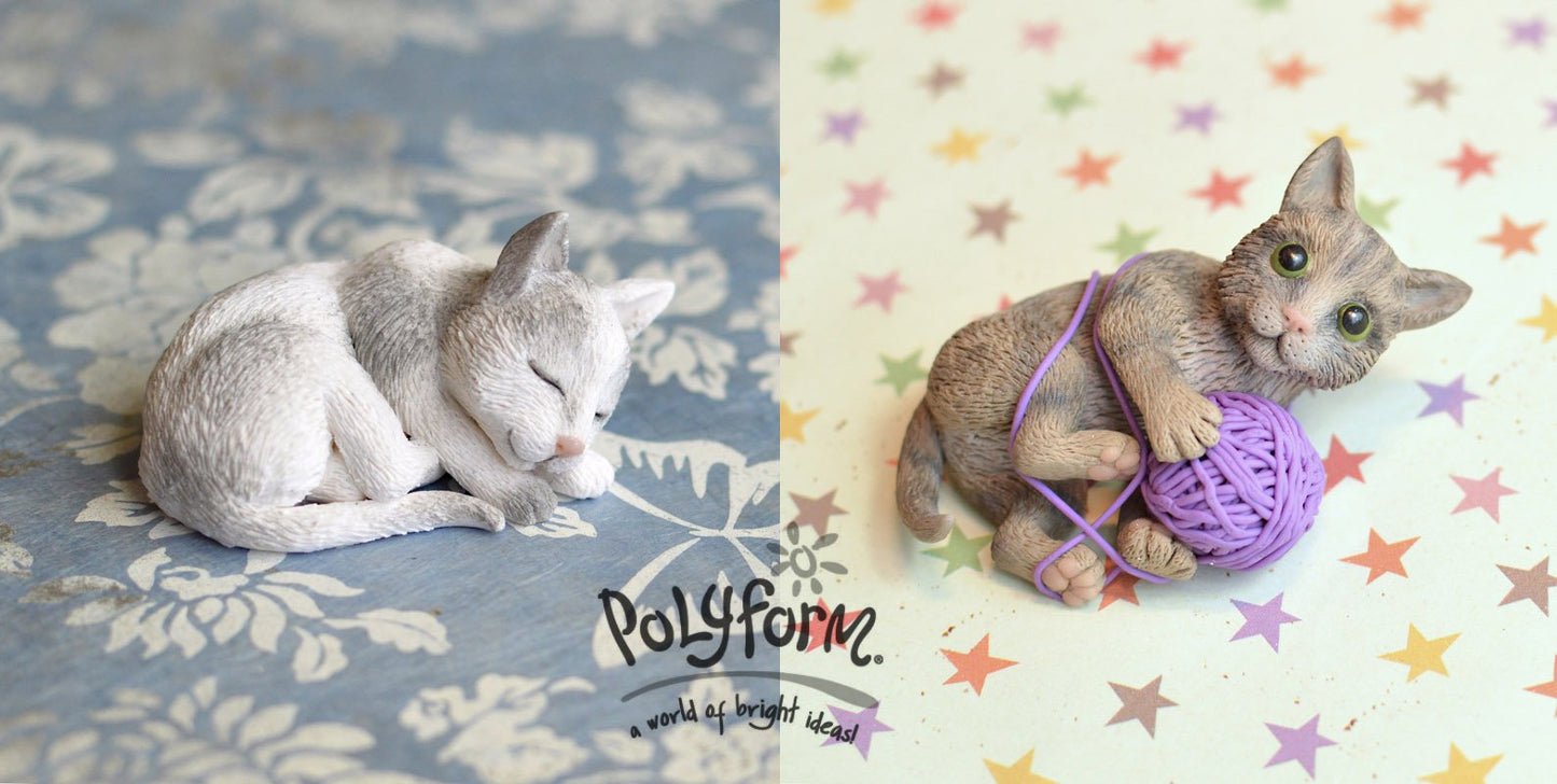 Premo clay cat sculptures
