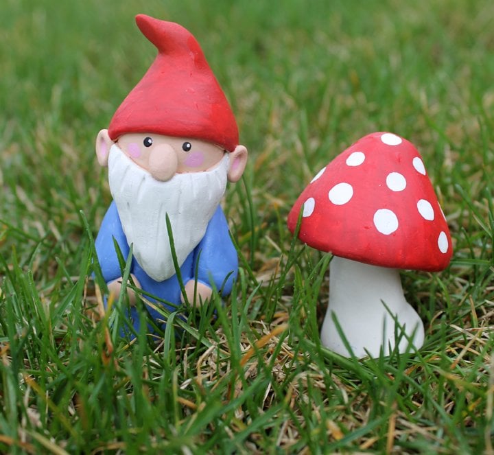 Original Sculpey Gnome and Mushroom