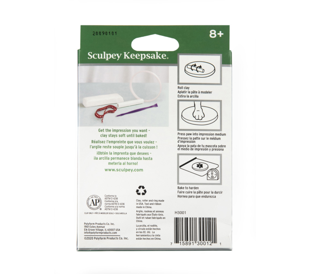 Sculpey Keepsake® Deluxe Pawprint Kit back