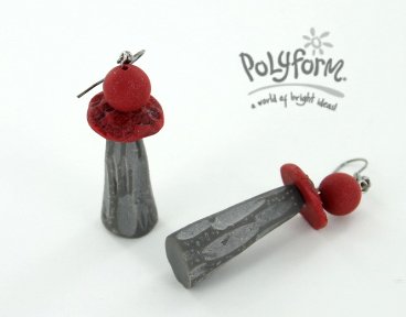 Sculpey® III Carved Grey Earrings