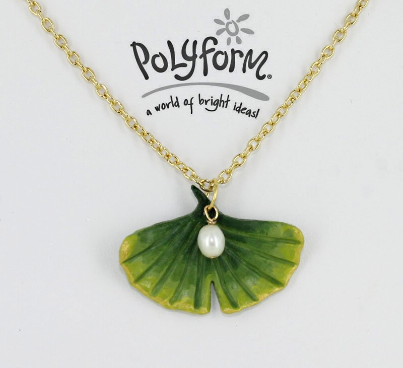 Model Air Porcelain Clay Graduated Color Ginko Leaf Necklace