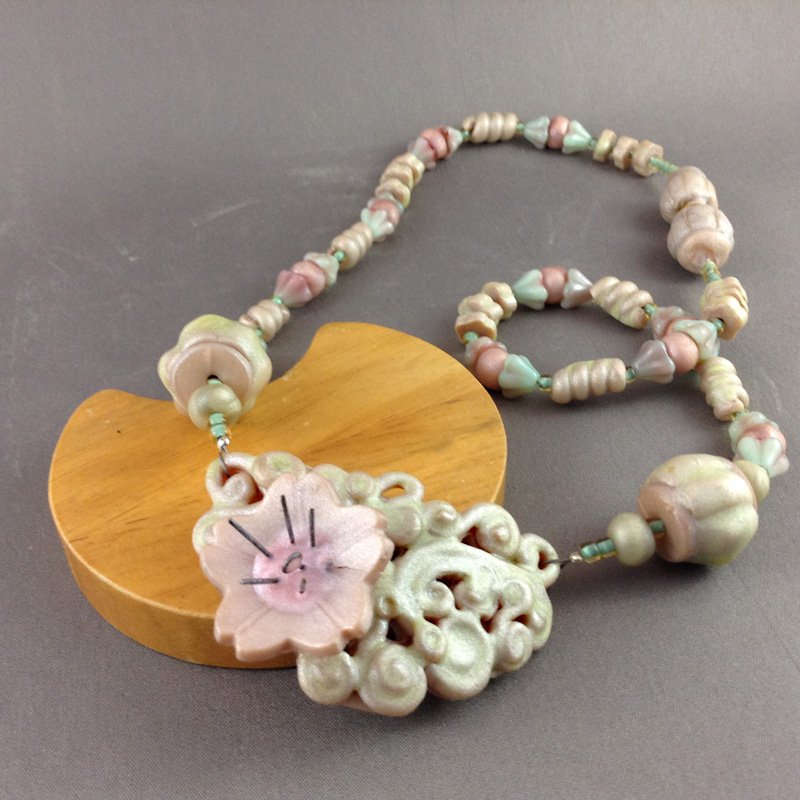 Premo! Art Nouveau Inspired Liquid Pearl Necklace