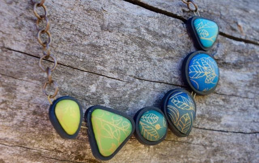 premo! Bezel Framed Screenprinted Necklace