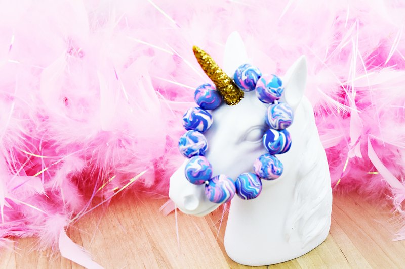 Sculpey Bake Shop® Simple Marbled Beaded Bracelet