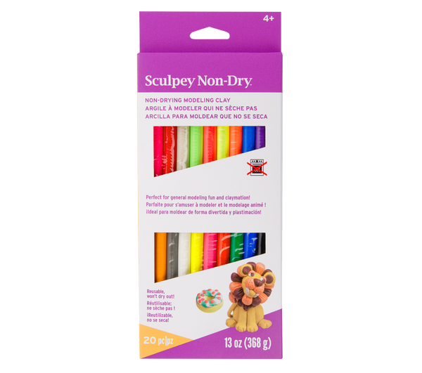 LOT OF THREE (3): NEW 72ct Pack Non-Drying Modeling Clay Rainbow