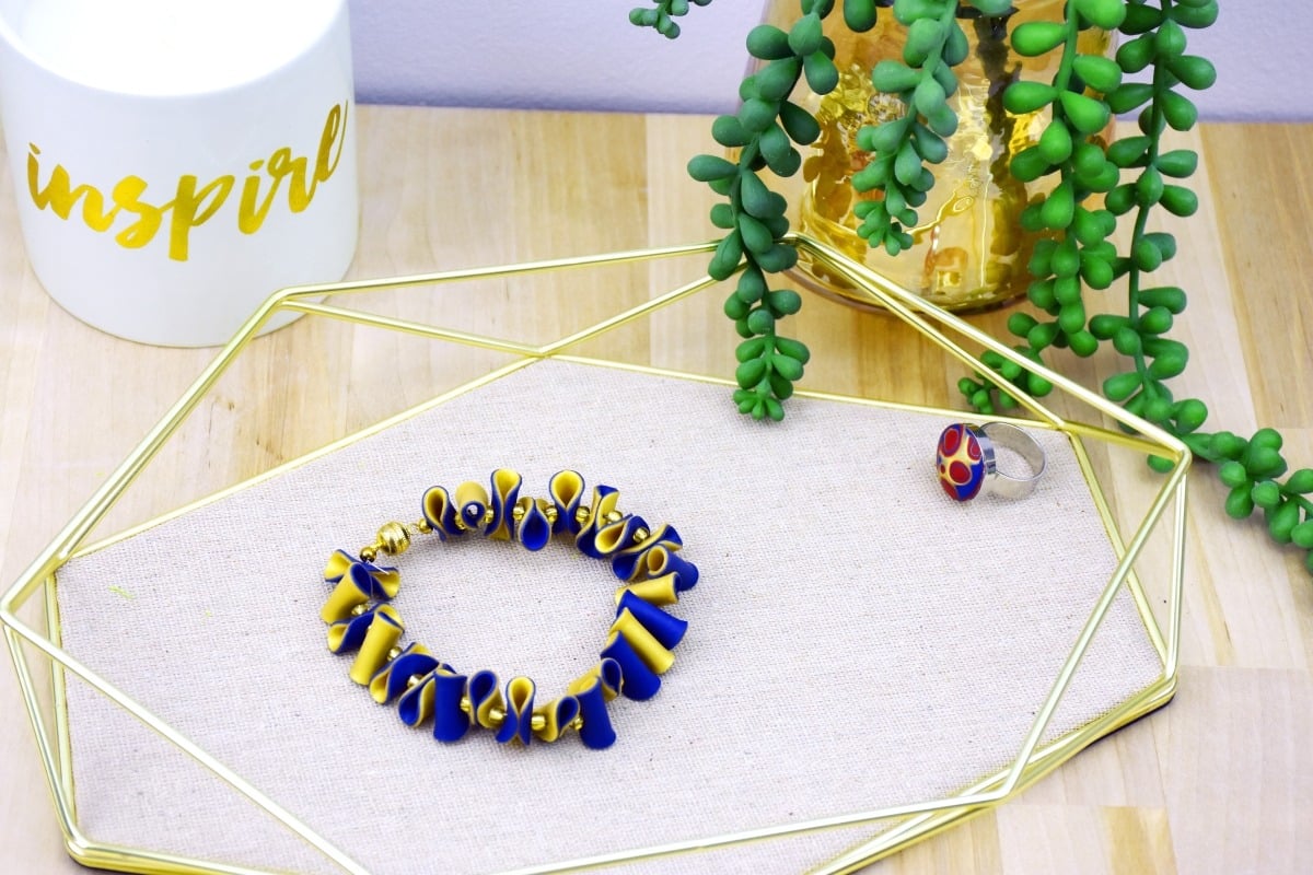 Sculpey Premo™ Navy Simply Elegant Folded Bracelet