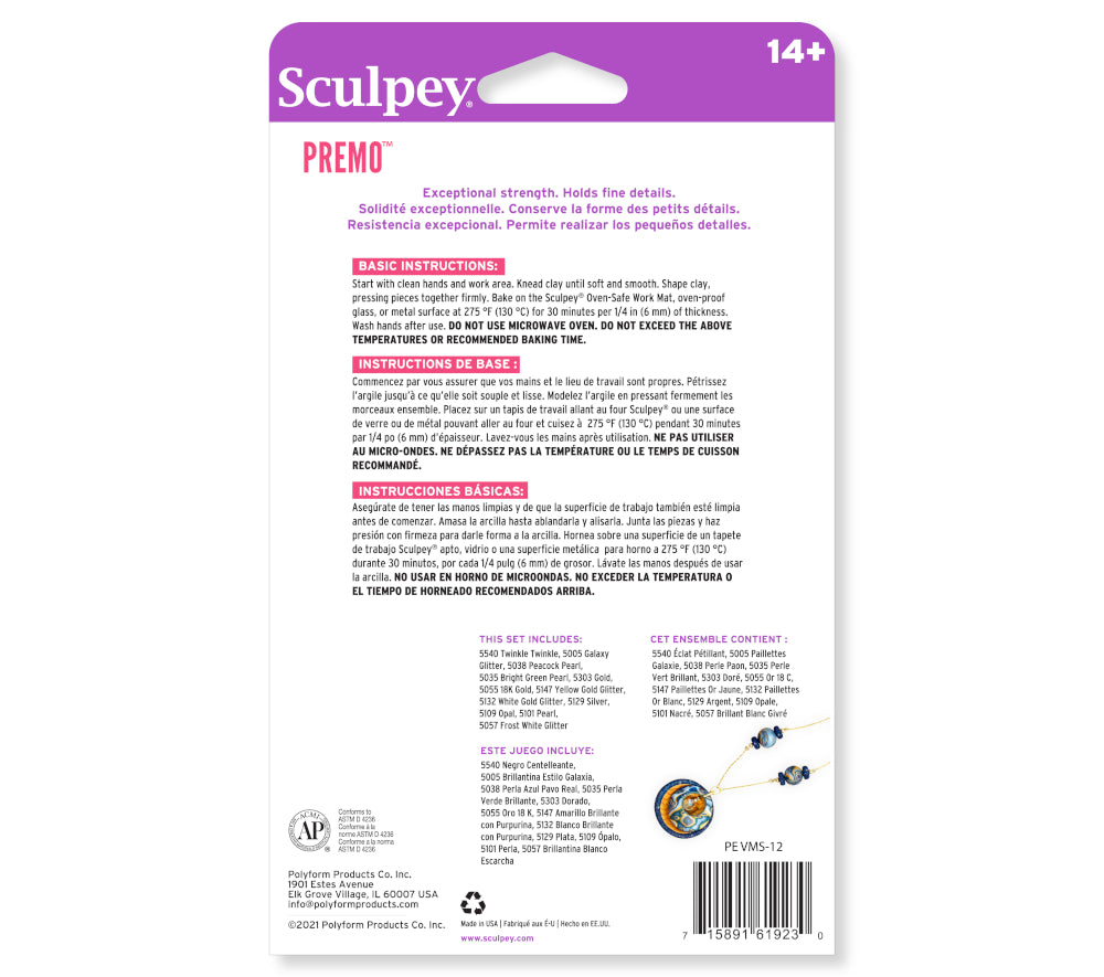 Sculpey® Premo! Accents Mixed Effects Sampler Kit