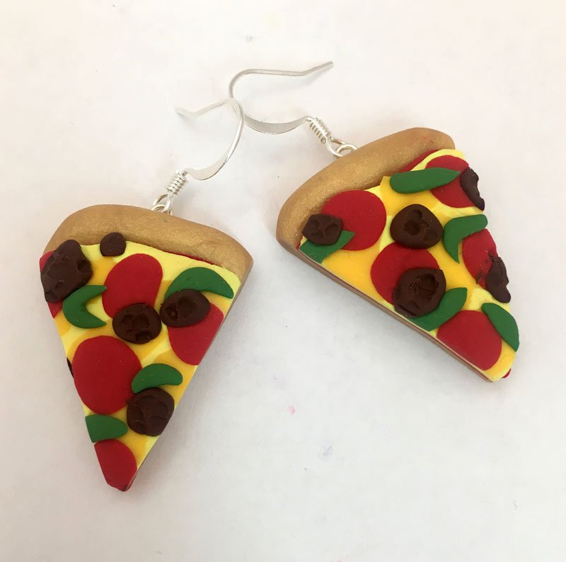 Sculpey III Pizza Earrings