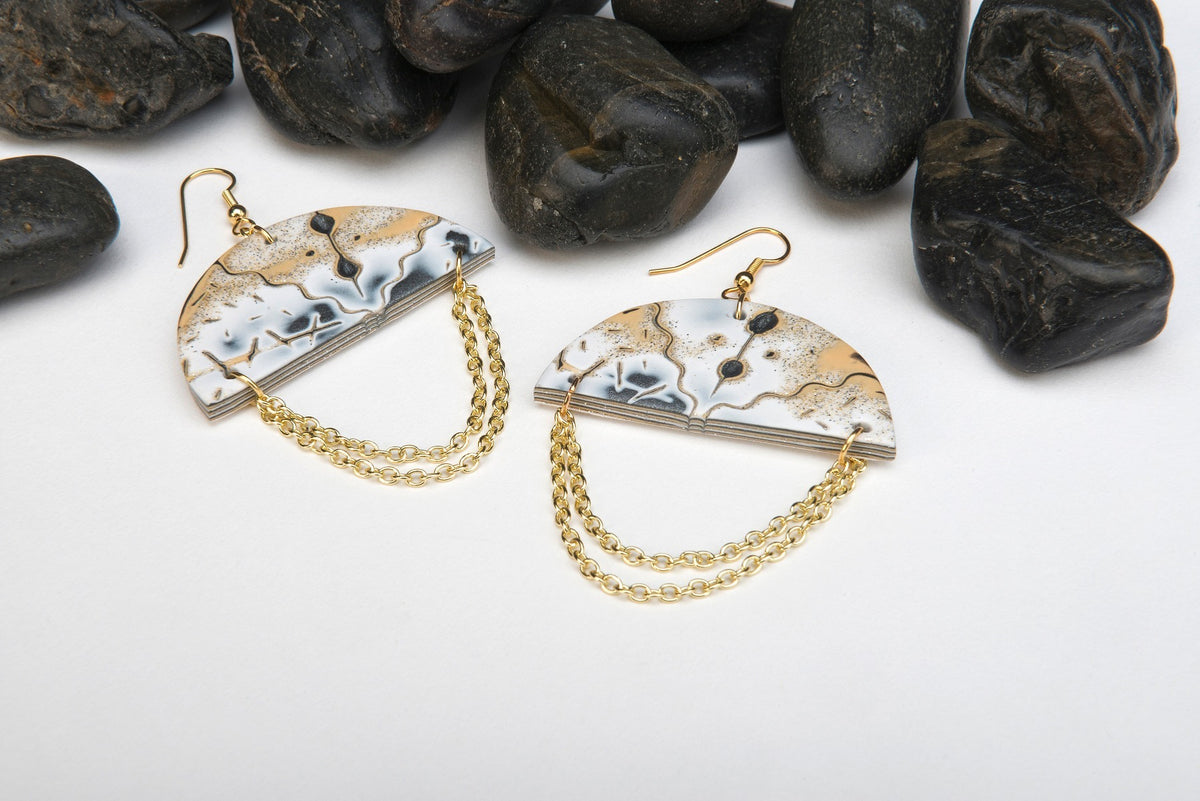 Sculpey Premo™  Mokume Gane Umbrella Earrings