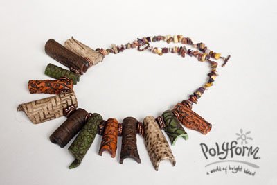 Sculpey Soufflé Roof Tile Necklace