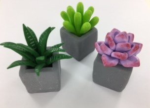 Original Sculpey Concrete Grey Mini Succulent Containers