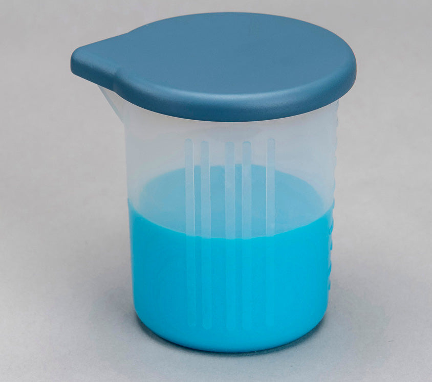 cup with blue silicone and lid