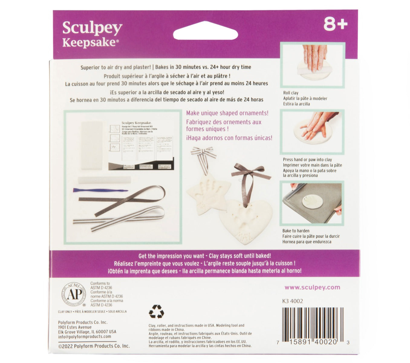 Sculpey 3oz Keepsake Baby Impression Modeling Clay Kit 5pc