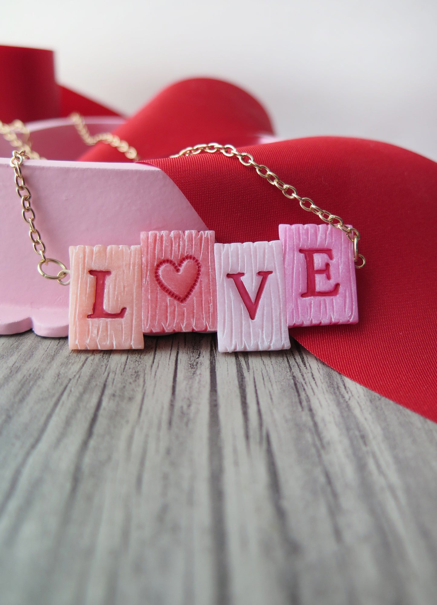 premo Sculpey Valentine “Love” Necklace