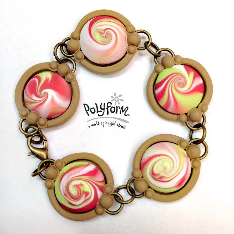 Sculpey Soufflé Spumoni Swirl Bracelet