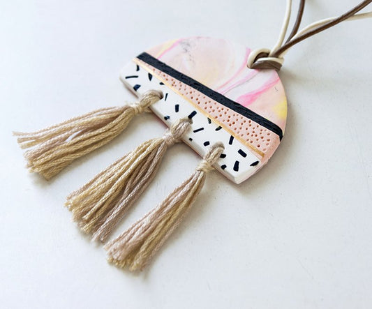 Sculpey III Geometry & Tassel Necklace